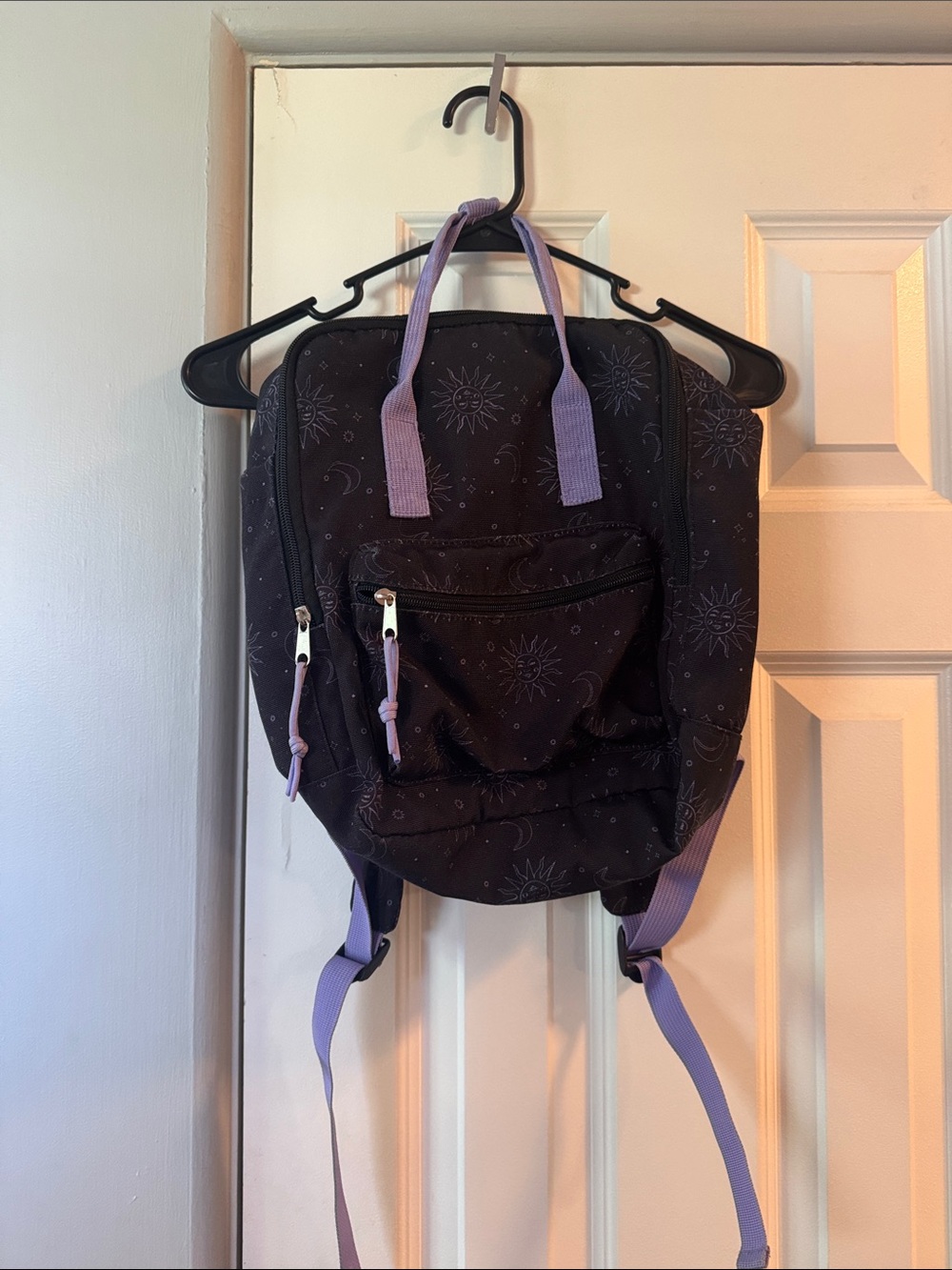 Everyday Women's Black Backpack with Lavender Accents